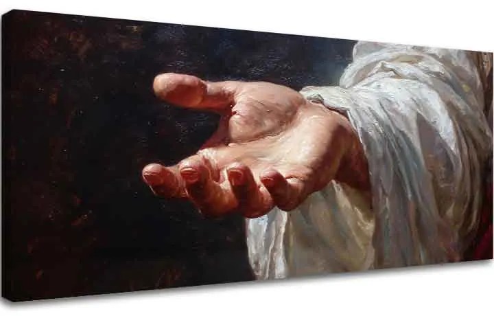 Božia ruka | domaľovaný akrylom a zlatými plátkami