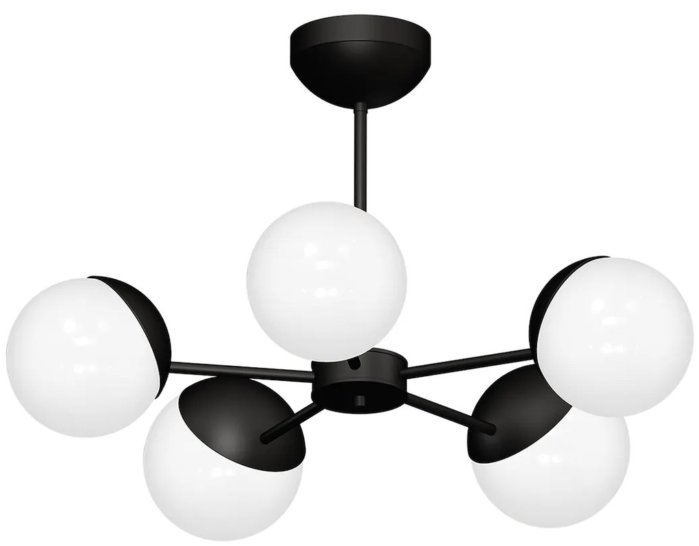 Stropné svietidlo Sfera, 5x biele sklenené tienidlo, b, x