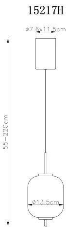 Globo 15217H - LED Luster na lanku EWALD LED/7W/230V