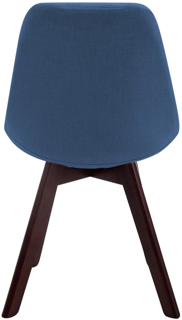 Stolička Borne V2 látka (SET 4 ks), drevené nohy orech - Modrá