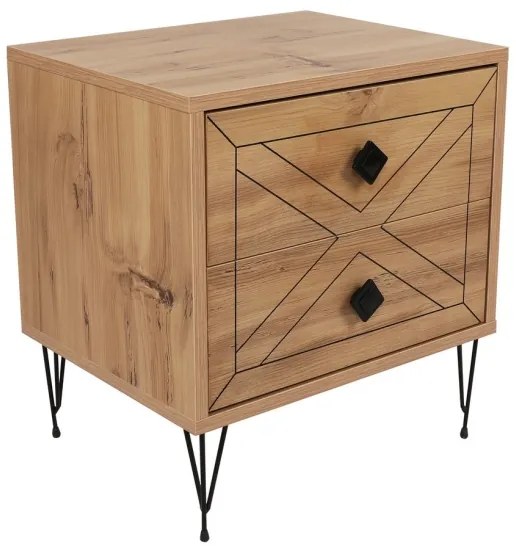 Nočný stolík LUNA 55x50 cm hnedá/čierna