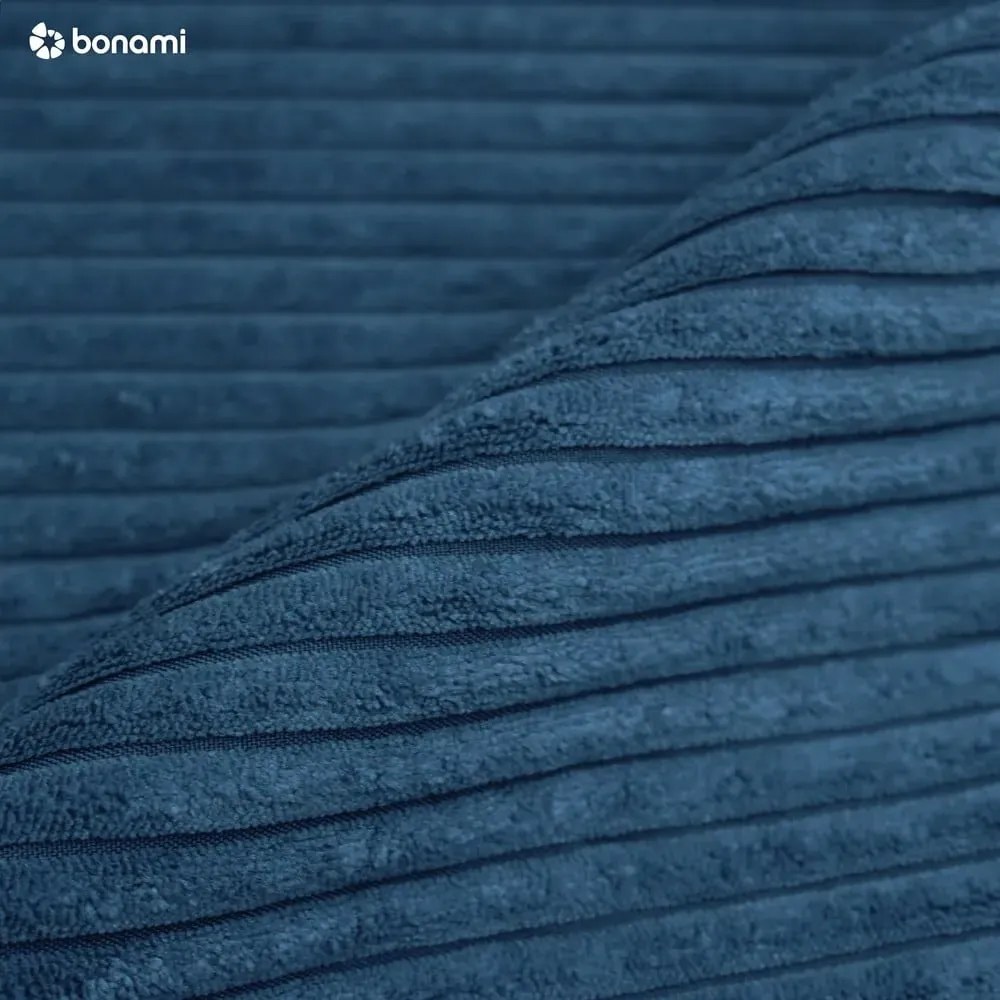 Modrá menčestrová rozkladacia rohová pohovka (pravý roh/do tvaru "U") Tori – Bonami Selection