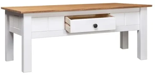 vidaXL Konferenčný stolík, biely 100x60x45 cm, borovica Panama Range-
