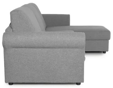 Rohová sedacia súpravana každodenné spanie SAVONA s rozkladom, sivá (penelope 22), 140