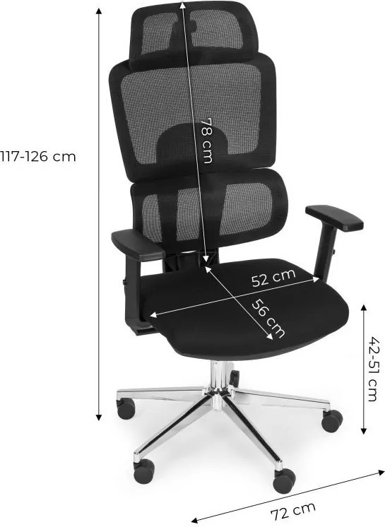 Ergonomická sieťovaná kancelárska stolička s nastaviteľnou opierkou hlavy