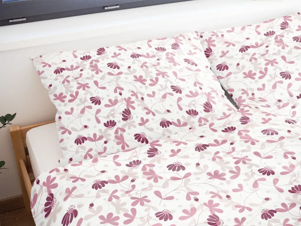 Polášek Bavlnené obliečky KVETINOVÁ HARMÓNIA - Ružová | 140 x 200 cm / 70 x 90 cm
