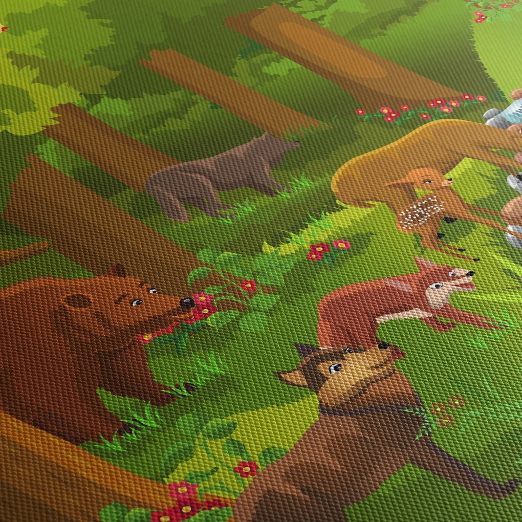 Detský obraz so zvieratkami (120x50 cm)