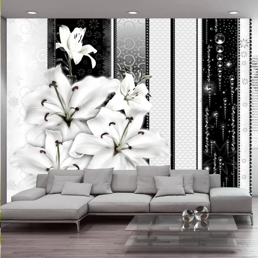 Fototapeta - Crying lilies in white 400x280