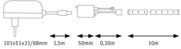 Paulmann 78980 - LED RGB/28W Stmievateľný pásik SIMPLED 10m 230V + DO