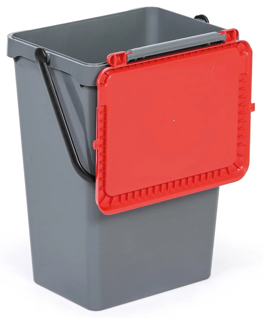 Plastový odpadkový kôš na triedenie odpadu, sivá + červená, 35 l