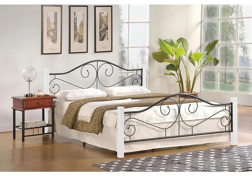 Posteľ Violetta 160 biela/čierna