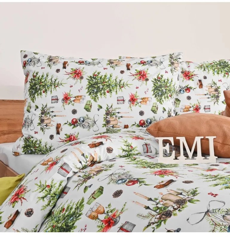 Vianočné bavlnené obliečky Candle EMI