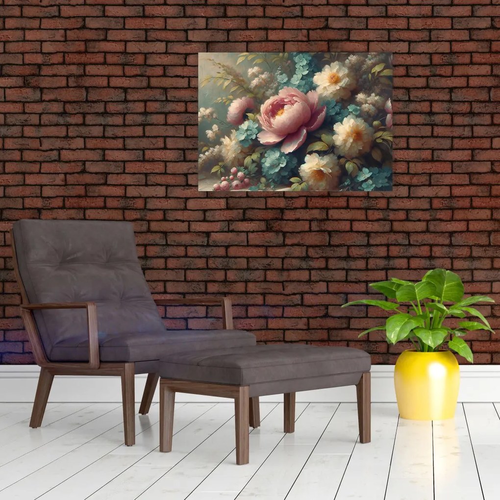 Obraz - Zátišie s kvetmi - maľba (70x50 cm)