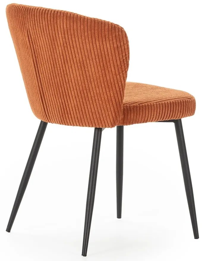 Oranžové menčestrové jedálenské stoličky v súprave 4 ks Megan – Marckeric