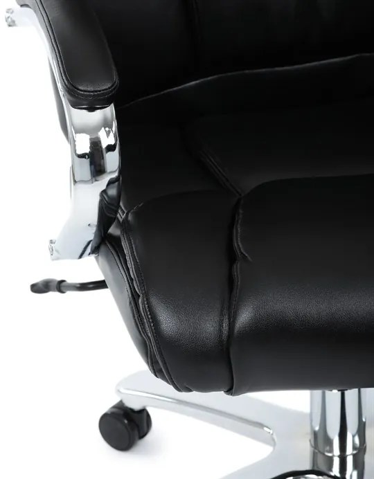 Kancelárske kreslo RYZAR — ekokoža, čierna, nosnosť 150 kg