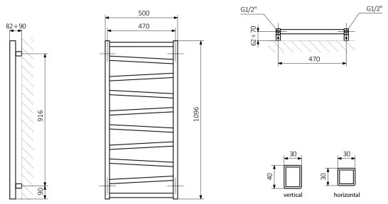 Sapho - Kúpeľňový radiátor ZIG 406W/230V 50x110 cm biela