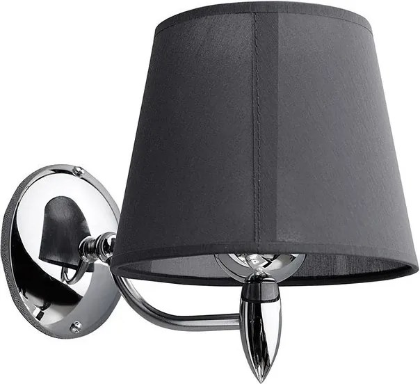 Hanbo AU526 nástenné svietidlo E27, 60W, 230V, chróm / čierna