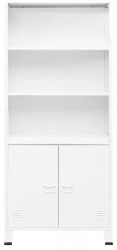 vidaXL Priemyselná knižnica biela 80x32x180 cm oceľová-