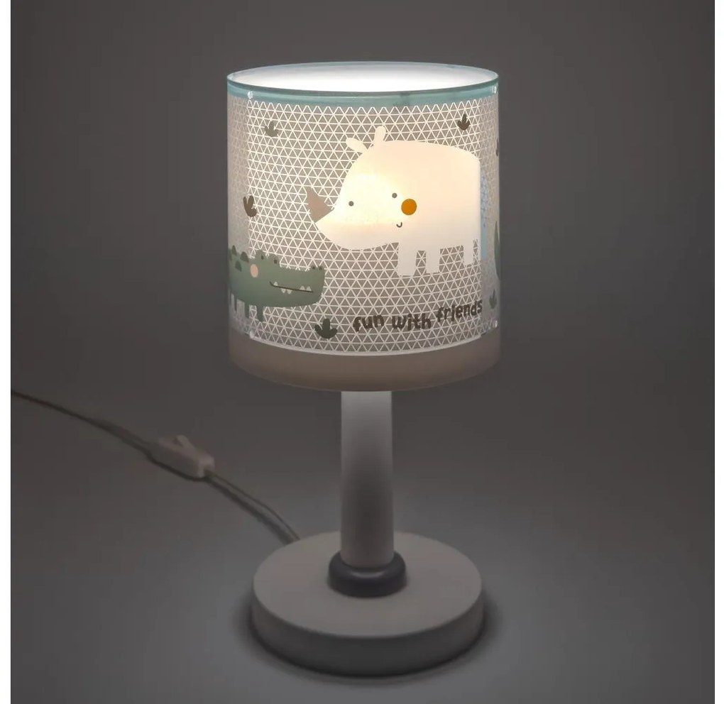 Dalber 60621N - LED detská lampička RHINO&CROCO 1xG4/4W/230V sivá
