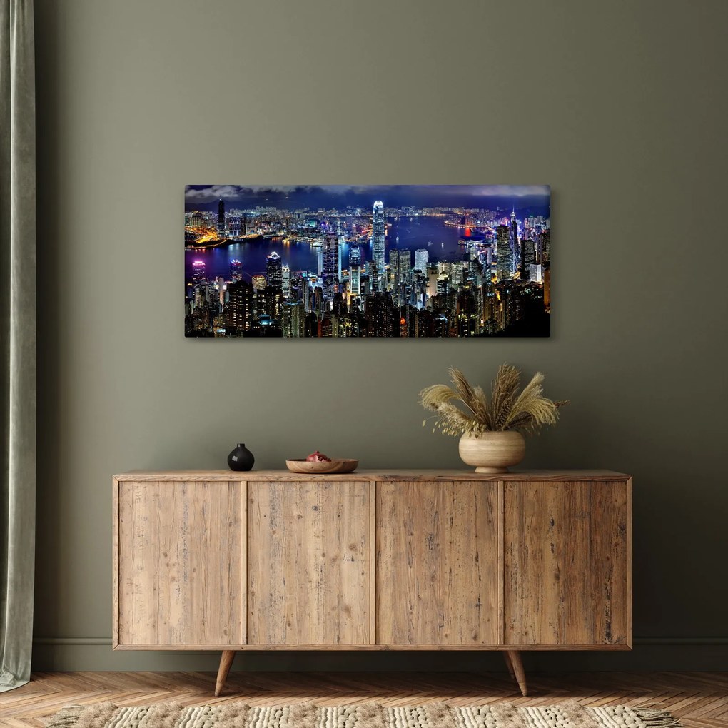 Obraz nočného mesta (120x50 cm)