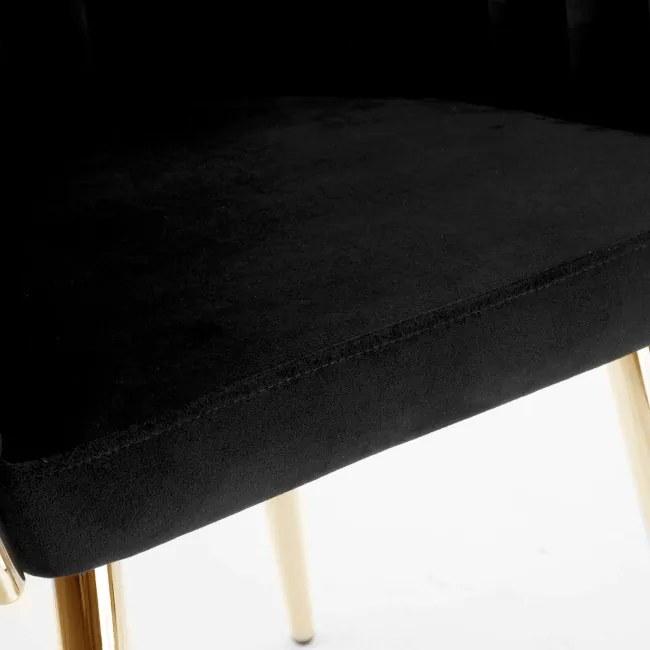 Jedálenská stolička COFTON zamatová, zlatá / čierna