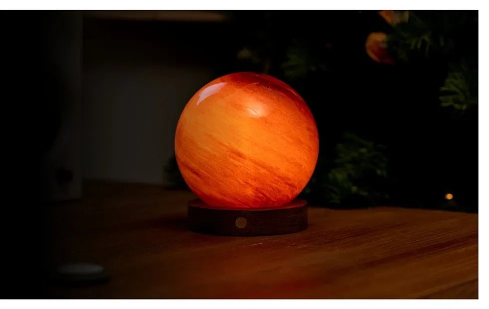 Tmavohnedá svetelná dekorácia na USB ø 12 cm Sand Storm – Gingko