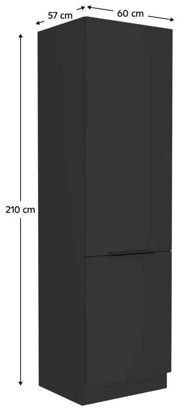 Kuchynská skrinka na vstavanú chladničku Sobera 60 LO 210 2F (čierna) . Vlastná spoľahlivá doprava až k Vám domov. 1097017