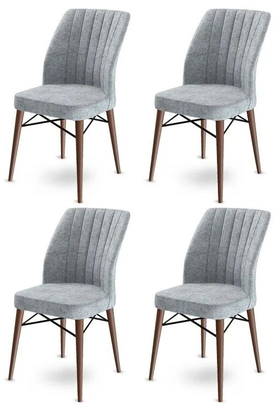 Súprava jedálenských stoličiek Flex Grey and Brown, 4 ks