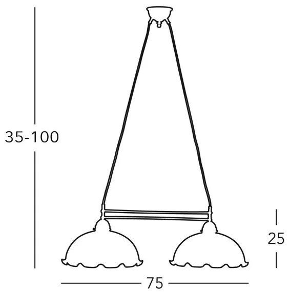 Kolarz 731.82.26 - Luster na lanku NONNA 2xE27/75W/230V zelená