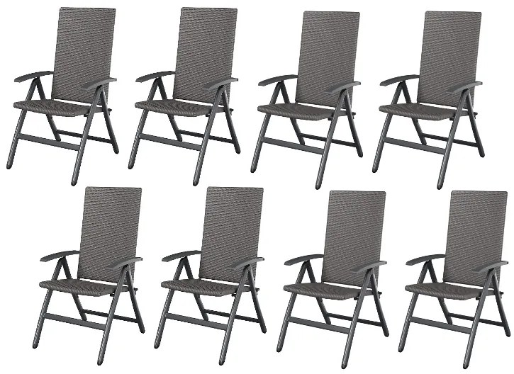 Livarno home Skladacie kreslo Valencia, sivá, 8 kusov (800008944)