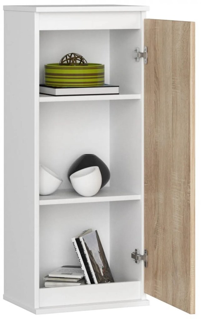 Vitrína CLP W 40 cm biela/dub sonoma