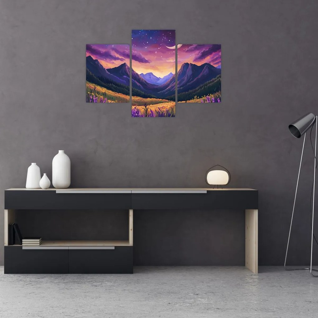 Obraz - Fialová krajina (90x60 cm)