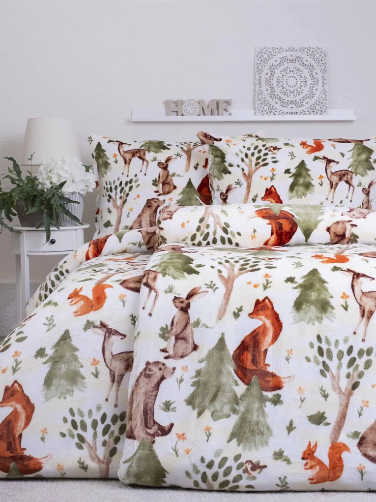 Predĺžené obliečky mikroplyš Exclusive – Lesné zvieratká