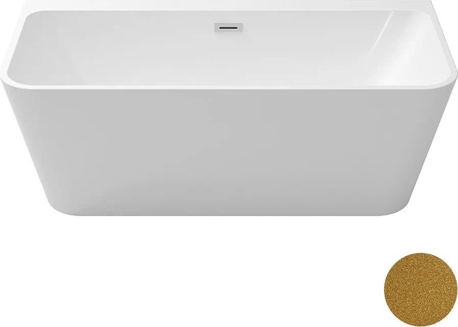 Besco Akrylátová voľne stojaca vaňa Varya Glam Z 150x75 BESCO-Typ výpuste: Click-Clack s prepadom, čierna, BESCO-Rozmery: 150x75, BESCO-Farba: Biela/…
