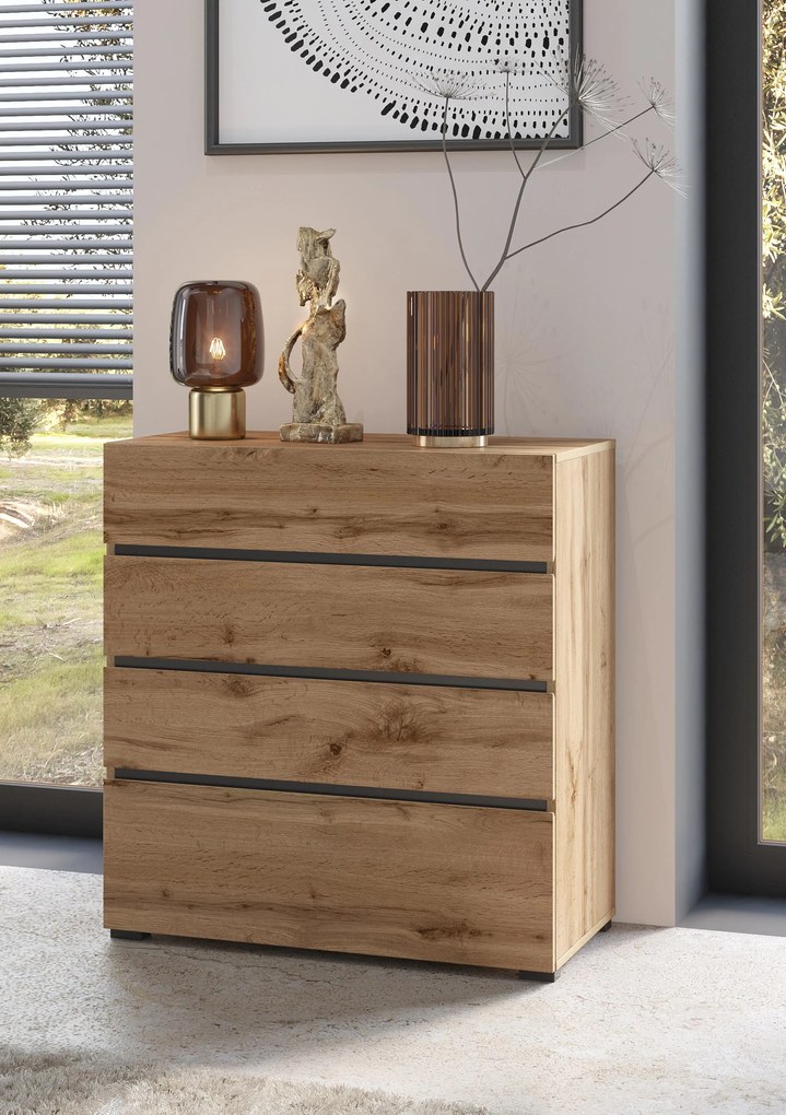 Komoda Crossroad S28 (dub wotan + čierna). Akcia -20%. Vlastná spoľahlivá doprava až k Vám domov. 1118255