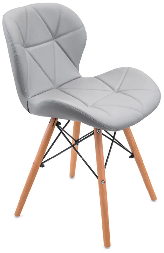Bestent Jedálenské stoličky 4ks kožené Light Grey