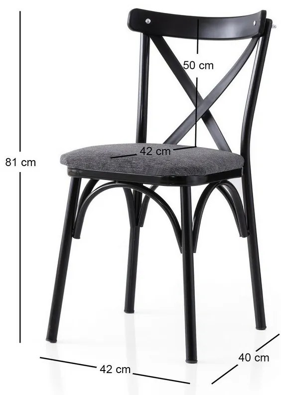 Súprava jedálenských stoličiek Ekol Anthracite and Black, 2 ks