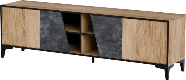TV stolík OVO 180 cm sivý betón/dub antický