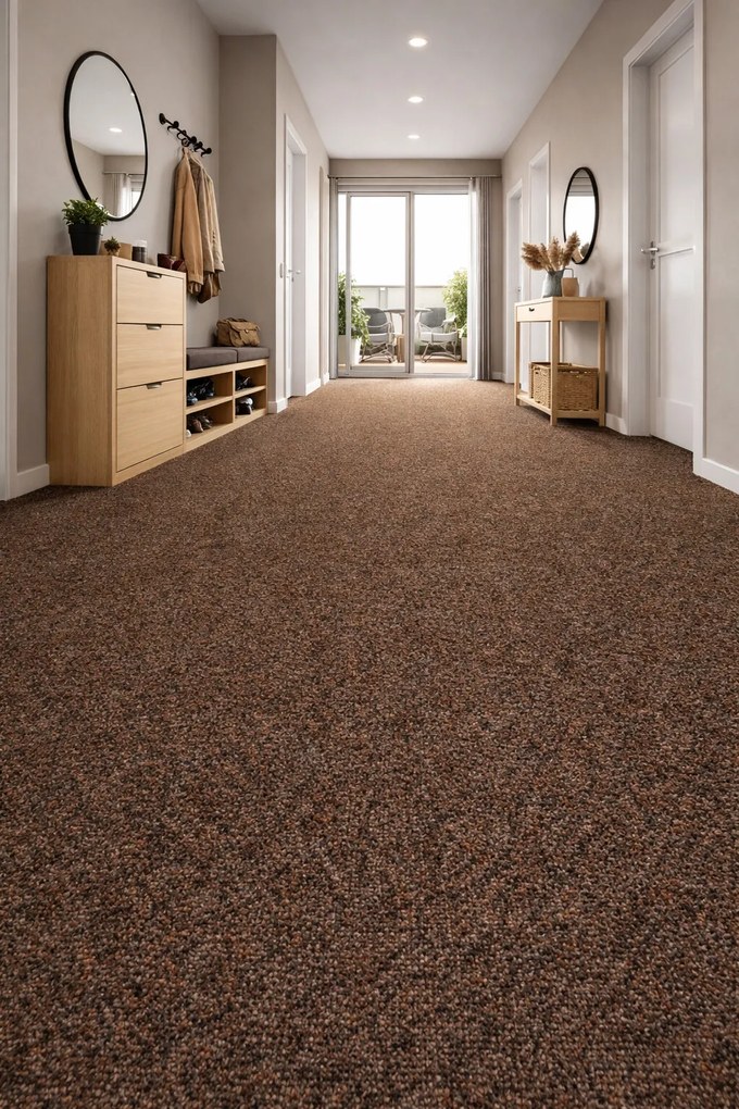 Koberec metráž Primavera 745, na mieru, šíře 4m, hnedá, resine, chodba / predsieň, Beaulieu International Group