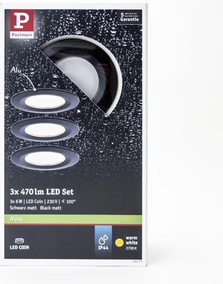 Paulmann 94473 - SADA 3xLED/6W IP44 Kúpeľňové podhľadové svietidlo NOVA 230V