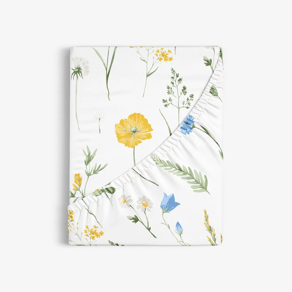 Goldea bavlnená napínacia plachta - slovenská lúka 80 x 160 cm