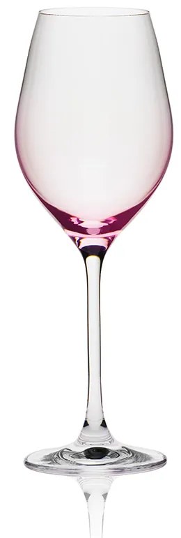RONA Pohár na víno s ružovým dekorom 360ml