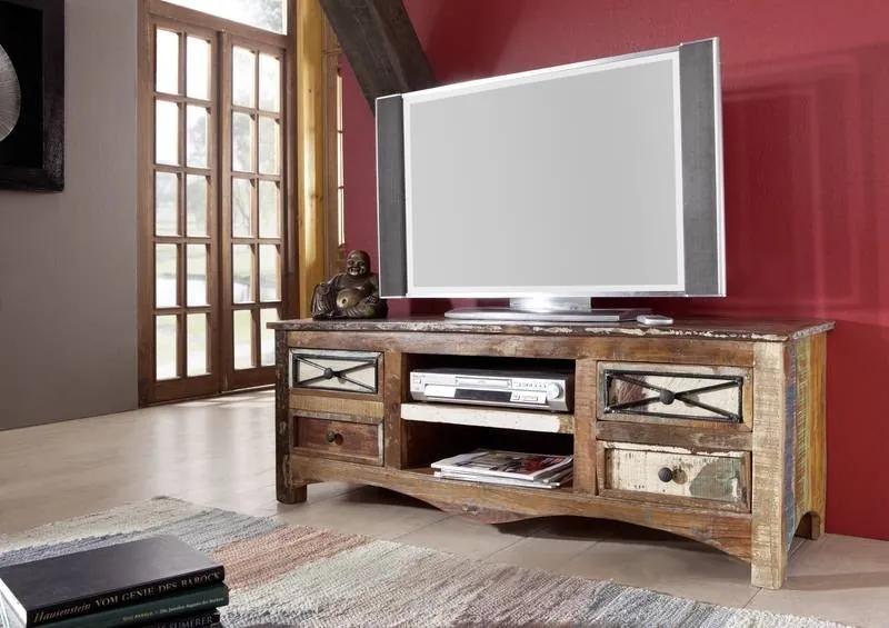 Bighome - OLDTIME TV stolík 140x50 cm, staré drevo