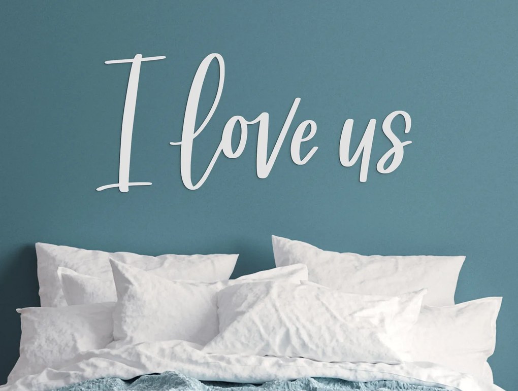 drevko Drevený nápis I love us Rozmer obrazu: 19 x 43 cm, Farba dekorácie: Čierna