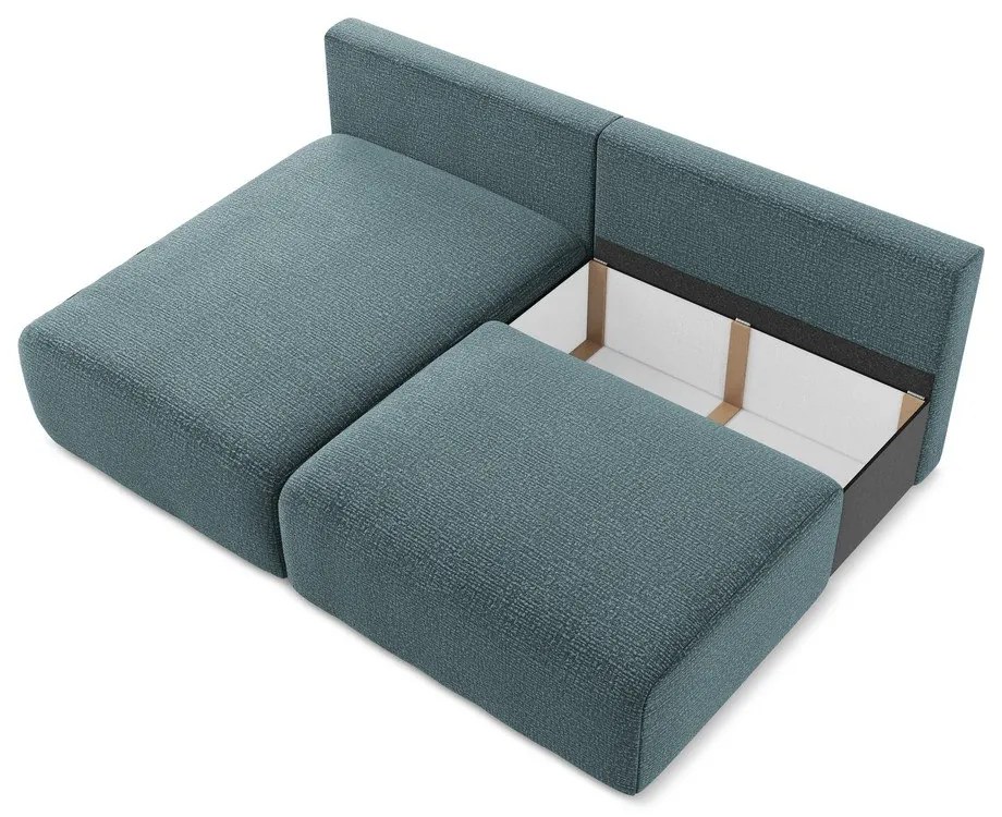Tyrkysovomodrá rozkladacia/s úložným priestorom rohová pohovka (ľavý roh) Kalena – Makamii