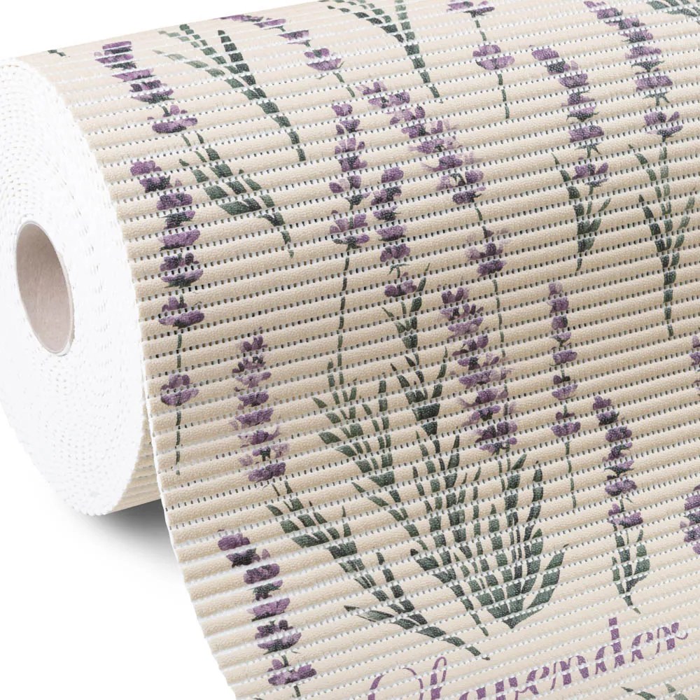 Kúpeľňová penová rohož / predložka PRO-025 Levandule na béžovom - metráž šírka 65 cm