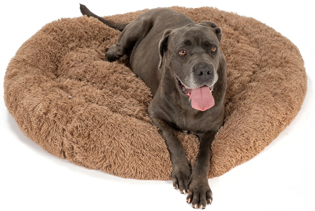PuppyJoy Donut, okrúhly vankúš pre psa 100cm, veľkosť L, PJ-011, hnedá, HOM-50059