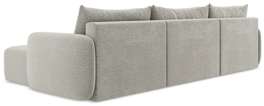 Svetlosivá rozkladacia/s úložným priestorom rohová pohovka Kalena – Makamii