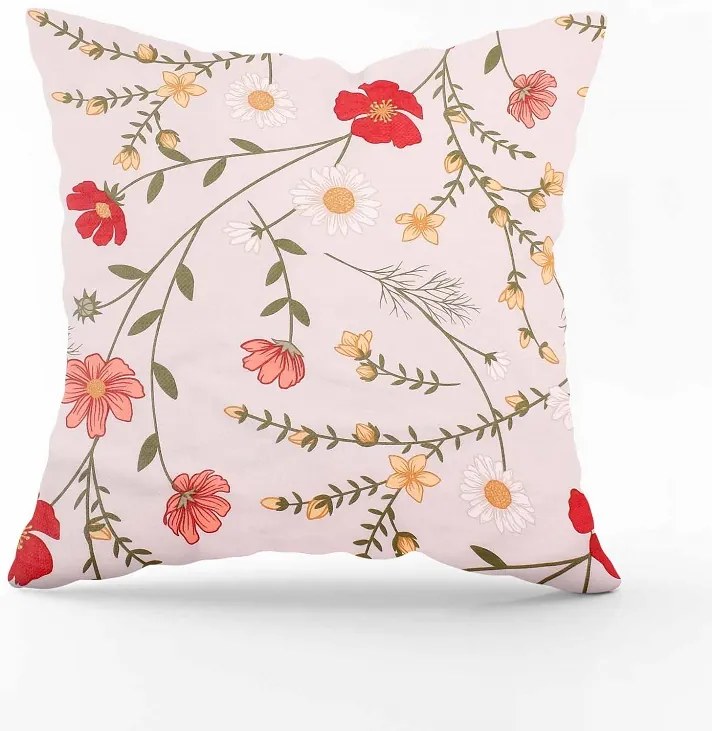 Bavlnená obliečka na vankúš - kvietky Veľkost obliečok: 40 x 40 cm, Zapínanie: Gombíky