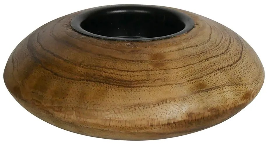 Drevený svietnik z mangového dreva na čajovú sviečku - 11 * 11 * 4cm